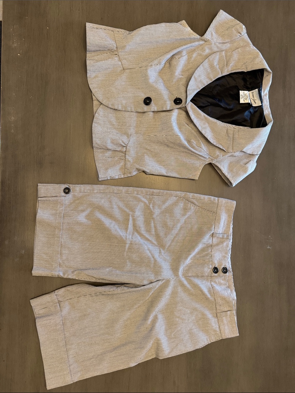 Women’s Black and White Bermuda Shorts with Matching Short-Sleeve Blazer